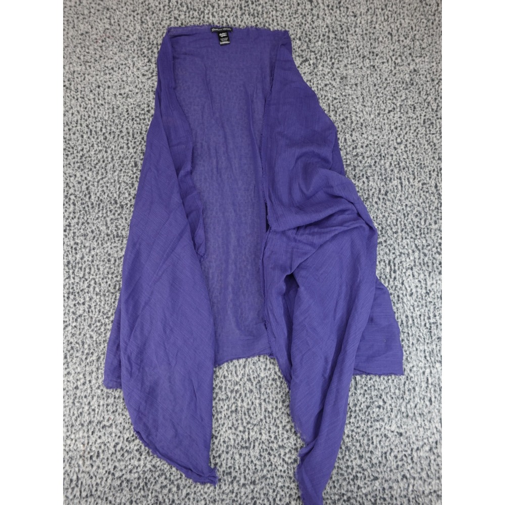 Gudrun Sjoden Cardigan Womens One Size Purple Organic‎ Cotton Gauze Wrap Draped